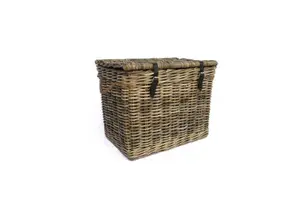 High Quality Mulya Rattan Woven Rectangle Multifunction Storage Basket with Lid Simple Style for Laundry and Storage Wholesale