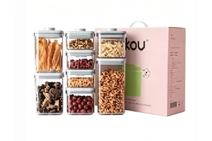 Ankou 8pcs Plastic Airtight Food Storage Containers Gift Box Set BPA-Free Stackable Eco-Friendly Kitchen Pantry Organizer