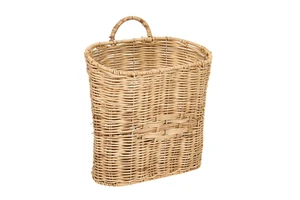 Handmade Rattan Wall Hanging Basket Natural Wicker Storage Organizer Decorative Rattan Basket for Living Room Bedroom Decor