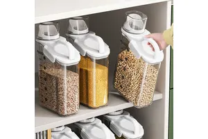 Cedar Space Wholesale Plastic Sealed Jar Five Grains Food Storage Box Kitchen Hand-held Rice Bucket Household Container