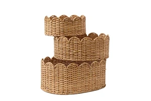HOT SELLER Handwoven Bamboo Basket Large Wicker Storage Basket Portable Flexible Bohemian Style 6-10L Capacity Home Bathroom