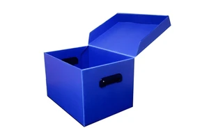 PP Corrugated Plastic Storage Box with Lid and Handle for Warehouse Storage and Industrial Use