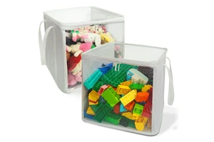 Kids Room Collapsible Organizer Kids Toys Things Storage Bins Handle Fabric PVC Cubes Sundries Storage Box