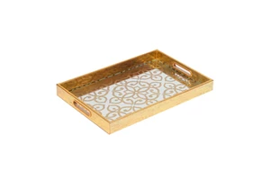 Sturdy PS Serving Tray with Handles Serving Coffee Appetizer Breakfast Kitchen Tray Makeup Drawer Organizer Vanity Tary