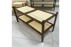 Multi-Functional Foldable Bamboo Wooden Shoe Rack Stack for Home Upright Rattan Storage Shoe Racks Stands Shelves
