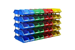 Front-Opening Stackable Plastic Storage Bin for Small Parts Organization Injection Technics for Warehouse Use