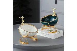 Ceramic Tabletop Storage Box Living Room Tabletop Creative Cosmetics Storage Rack Cabinet Put Key Storage Box Decoration