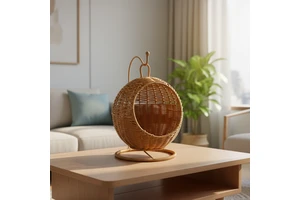 Hanging Fruit and Dried Snack Storage Basket Plastic Rattan Woven for Home and Hotel Decor Storage Basket