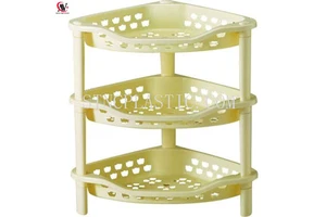 3 Tier Plastic Decorative Corner Storage Shelf