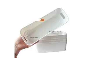 Portable Rectangular Desktop Storage Box Plastic Organizer for Household Dormitory Miscellaneous Items Phone Case Cosmetics-for