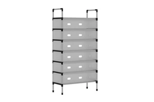 Space-Saving 6-Tier Dustproof Shoe Rack Simple Household Entryway Storage Cabinet PP Material Shoe Organizer for Small Spaces