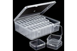 X-25082203 Small Square PP Plastic Storage Box Household Independent Dustproof Transparent Desktop Organizer Jewelry Storage Bin