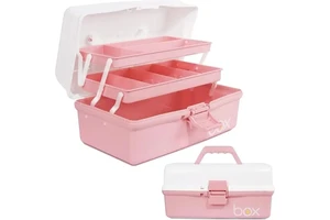 12in Three-Layer Multipurpose Storage Box Organizer Folding Tool Box/Art & Crafts Case/Sewing Supplies Organizer/Medicine