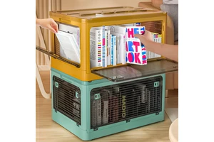 DAYOOH Multi-functional Indoor Outdoor Storage Bin Portable Toys Books Organizer Removable Foldable Plastic Storage Box