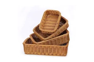 Wholesale Weave Wicker Fruit Shopping Basket Kitchen Woven Bread Rattan Basket