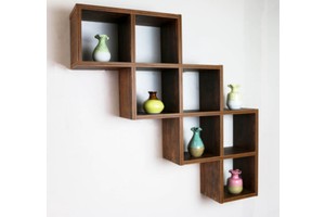 Household Storage Cabinets Wall Mounted Rack Creative Modern Wood Art Display Shelves Bookcase Decorative Bookshelf for Living