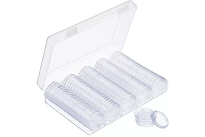 100pcs 30mm Capsule Collected Coin Capsule Storage Box with Adjust Gasket