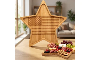 Wholesale Eco-Friendly Bamboo Irregular Serving Tray - Custom Logo Decorative Table Platter For Outdoor Picnic & BBQ Party Decor