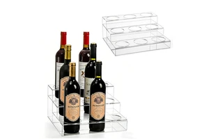 Acrylic Display Rack, 3-layer Staircase Wine Bottle Rack, Coffee Syrup Storage Rack, Layered Storage Rack