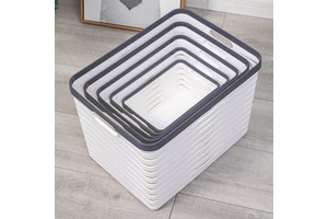 Foldable PP Plastic Storage Box-Multi-functional Save Space Durable Eco-Friendly Stackable Storage Organizer for Living Room