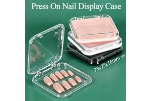 SUNSHING Transparent Press on Nails Packaging Box Empty Nail Art Nail Tips Storage Container Square Acrylic Jewelry Display Case
