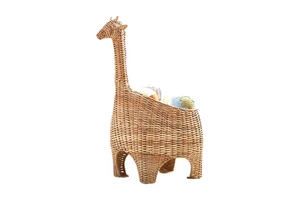 Rattan Basket Wicker Handicraft Giraffe Shaped Handwoven Organizer Eco Friendly Animal Design collect Storage for indoors