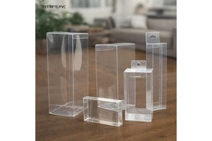 Customized Clear Disposable PVC Pet Folding Display Packaging Boxes With UV Printing PP Plastic PVC