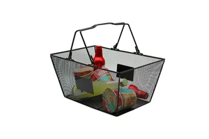 Wholesale Handhold Store Shopping Baskets Portable for Supermarket Kitchen Metal Plastics Iron Wire Decorative Storage Basket