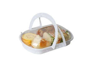 Disposable Plastic Storage Box for Salad Sandwich Bread Hamburger-for Picnic Parties Catering or Serving Cake