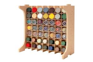 Eco-friendly Polished Wooden Paint Holder Rack Organizer with 49 Holes for Home Decoration