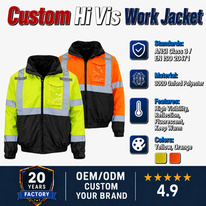 Hot Sale Hi Vis Construction Worker High Visibility Yellow Safety Reflective Waterproof Work Jacket