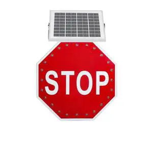 Wholesale High Reflection Traffic Road Safety Warning Signs Integrated Aluminum Board Solar Traffic Stop Sign