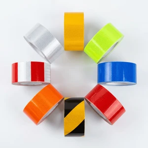 Flexible PVC Reflective Tape Easy-to-Apply Self-Adhesive Untearable Safety Warning Strip for Curved Surfaces Truck Protective
