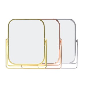 Rectangle Desktop Makeup Mirror 360 Degree Swivel Rotating Portable Folding Tabletop Vanity Mirror For Bedroom Bathroom Dressing