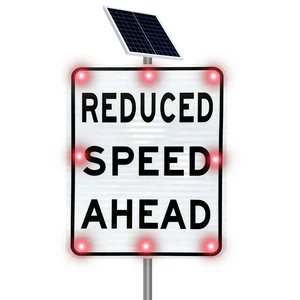 BBIER 18x24 Led Illuminated Speed Limit Warning Recognition System Road Safety Solar Led Traffic Sign