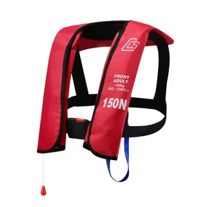 Factory Wholesale Custom Color Waterproof CE Certified Oxford 150N Inflatable Life Jacket for Adult