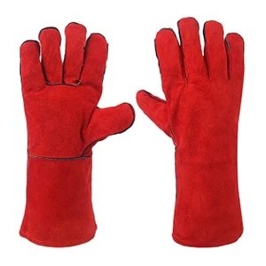 Wholesale Comfortable Double-Layer Reinforced Cowhide Leather Straight Thumb Welding Gloves