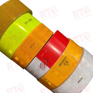 Strong Self Adhesive DOT C2 Red and White Prismatic Retro Reflective Reflector Tape ECE 104R Reflect Stickers Emark for Vehicle
