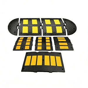 60*50*5cm Made in China Straight Strip Speed Bump Rubber Deceleration Zone Vehicle Reducer