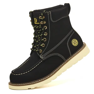 New Style Labor Protection Safety Boots Steel Toe Cap Wear-Resistant Anti-Smash Safety Shoes