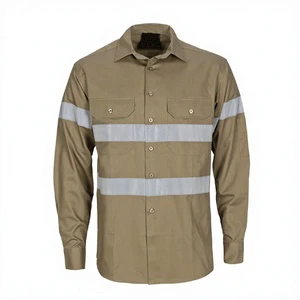 Cotton Construction Sun Protective Long Sleeve High Vis Workwear Shirts Custom Logo Reflective Safety Men Waterproof Plus Size