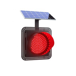 300mm Red Warning Flashing Road Safety Traffic Lights Solar LED Traffic Light