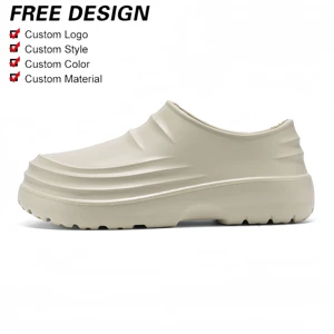 Labor protection Shoes, Waterproof, Oil Resistant, Thick Soled, Wear-resistant, Chef's Slippers, EVA Shoe Uppers, Sandals