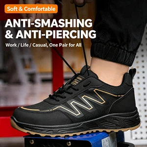 Labor protection Shoes for Men Anti Smashing Anti Piercing Breathable Electrical Use 6KV Insulation Safety Shoes for Women