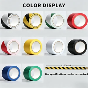 Factory Direct Customizable Color PVC Safety Warning Tape Roll Acrylic Adhesive Single Sided Heat-Resistant Striped Design