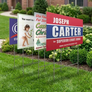 Custom 18x24 Election Campaign Yard Signs Weatherproof Corrugated Plastic Political Signs With H-Stakes Outdoor Lawn Sign