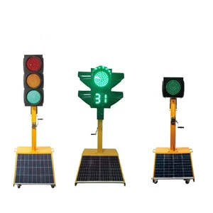 Temporary Movable Solar Led Traffic Light Portable Signal Lamp Indicator IP65 Waterproof Suitable for Intersections and Highway