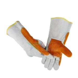 High Quality Cow Hide Leather Welding Gloves Non-Slip Heat Resistant Outdoor Use Customizable Pakistan Made Wholesale