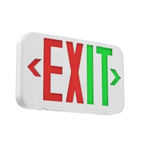 Double Face Selectable Red And Green Letters Dual Color Emergency Light Exit Sign Led