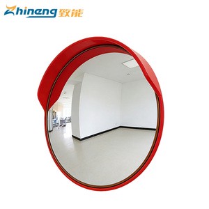 120cm Convex Traffic Mirror with Red Back Plate & Mounting Bracket, Wide Angle Road Safety Mirror for Driveway, Garage